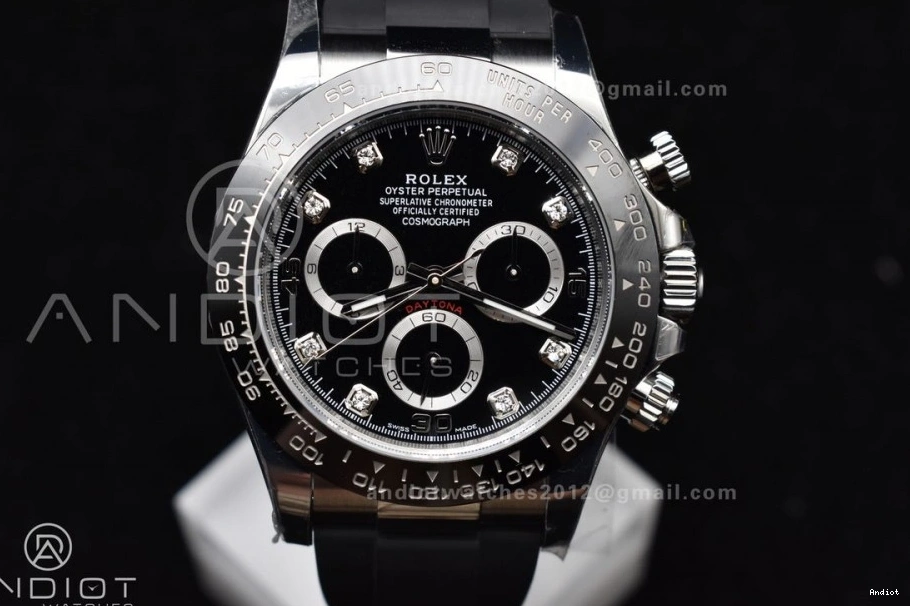 BTF Rubber Diamonds Black Daytona Edition Strap 116519 768 SA Modern Oysterflex on Best 1:1 Dial 0815